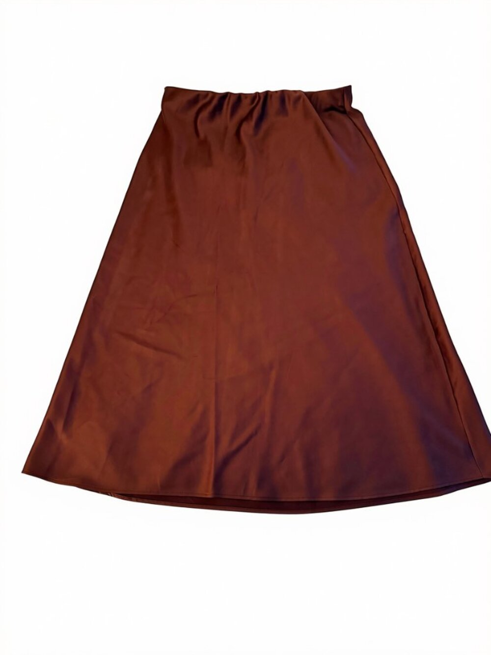 H&M Wine Red Satin Midi Slip Skirt